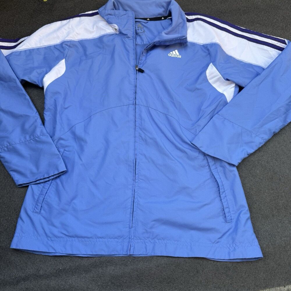 vtg adidas track jacket medium baby Blue powder windbreaker 2010" 005
